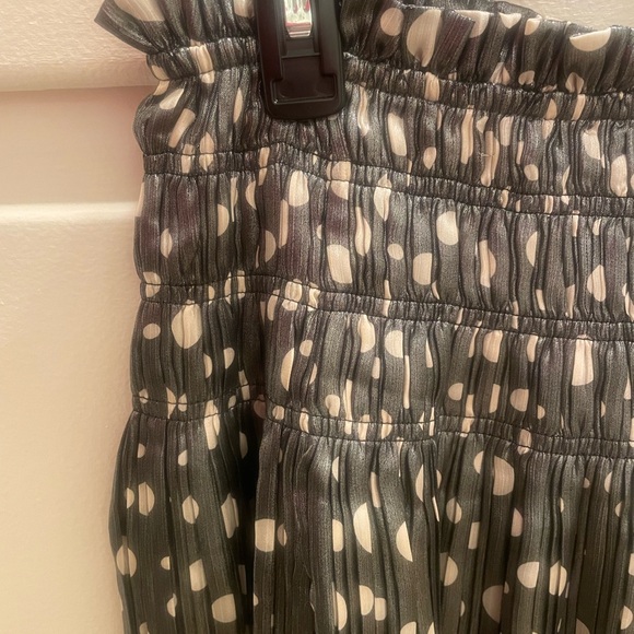 Stylish Metallic deep gray and cream Polka Dot Skirt - Picture 2 of 2